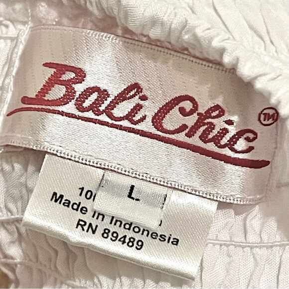 Bali Chic White Black Embroidery Smocked Tube Tie Halter Top Dress - Picture 14 of 15